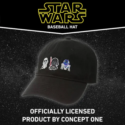 Miniatura 6 de Star Wars - Gorra de béisbol de algodón para adultos, Darth Vader, R2-D2 y Stormtrooper con ala curvada