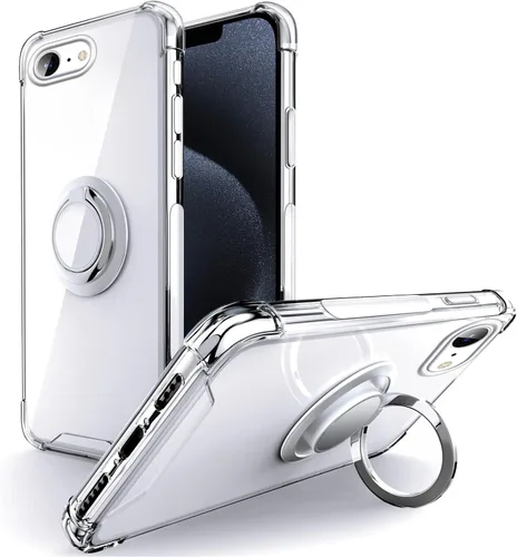 Miniatura 10 de Silverback Funda transparente diseñada para iPhone 15 con soporte de anillo, protección que absorbe los golpes, a prueba de golpes, funda