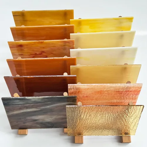 Miniatura 4 de ILLUCKAI 12 hojas de vidrio emplomado mixto ámbar, suministros de vidrio emplomado de 4 x 6 pulgadas, azulejos de vidrio de mosaico