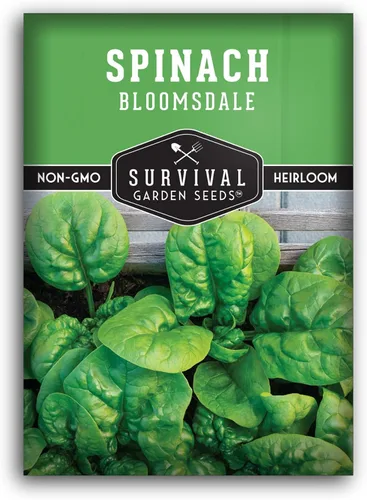 Bloomsdale - Semillas de espinaca para plantar, semillas vegetales tradicionales de hoja de bebé de rápido crecimiento para camas elevadas,