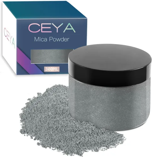 Miniatura 14 de Ceya Polvo Mica, 150g/ 5.3oz Pigmento de Colorante de Efecto Perlado Blanco de Porcelana para Resina Epóxica, Vasos, Sustancia Pegajosa, Bomba