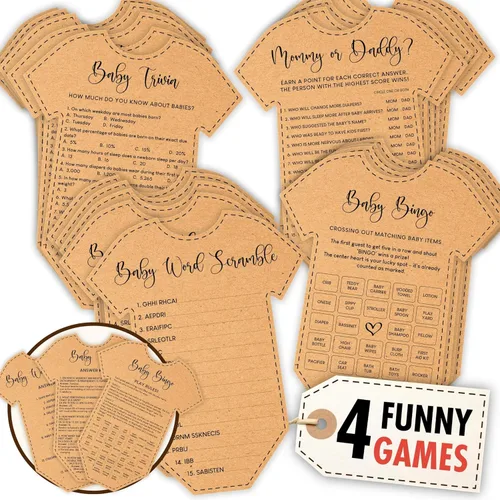 Miniatura 10 de STOFINITY Tarjetas de predicciones y consejos para baby shower - Tarjetas de consejos de baby shower para futuros padres, libro de tarjetas