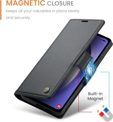 Miniatura 5 de Compatible con Samsung Galaxy A54 - Funda tipo cartera con bloqueo RFID, funda de piel con función atril para Samsung Galaxy A54 5G de 6.4 pulgadas