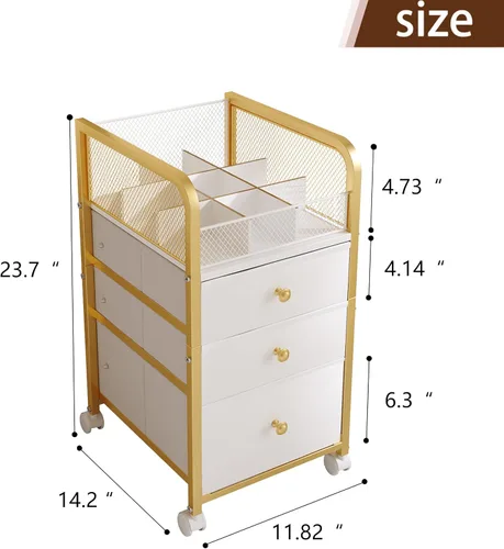 Miniatura 2 de Organizador de Maquillaje Carrito de Almacenamiento con Cajones, Organizador de Maquillaje sobre Ruedas, Carrito de Almacenamiento de Maquillaje