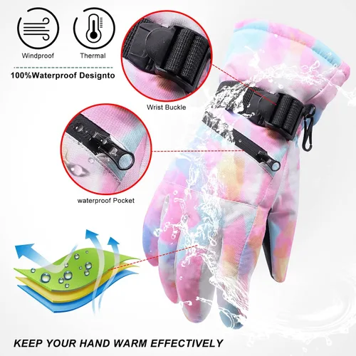 Miniatura 2 de Avicill Guantes de esquí para nieve, guantes de nieve para hombre, guantes de nieve impermeables para mujer, guantes de snowboard para exteriores