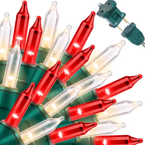 Miniatura 8 de LAMPHOME Cadena de luces navideñas, juego de 100 mini luces incandescentes para uso en interiores y exteriores (Amarillo)
