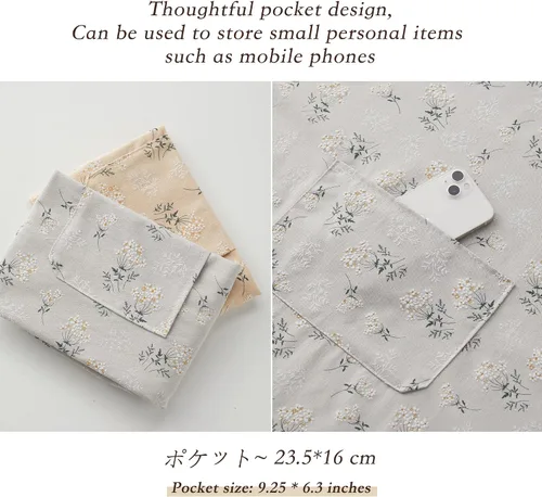 Miniatura 4 de Delantales para mujer con bolsillos, delantal de cocina de lino japonés, ajustable, ligero, transpirable, tela en relieve, para cocinar, hornear