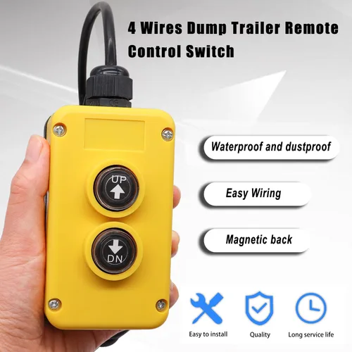 Miniatura 4 de Taiss - Interruptor de control remoto de remolque de descarga de 4 cables 12V CC - Controlador de botón industrial arriba abajo para descarga
