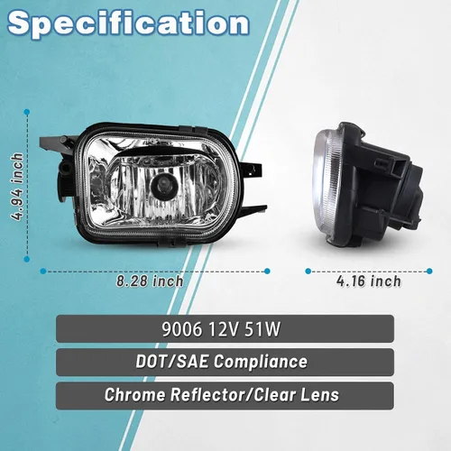 Miniatura 5 de Conjunto de luz antiniebla para Mercedes Benz W203 Clase C/Mercedes Benz C200 C240 C320 C230 SL500 /SL550/SLK350 OEM reemplazo antiniebla lámparas