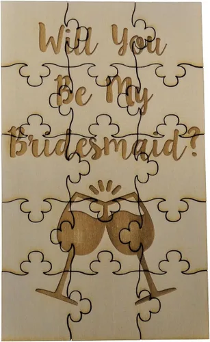 Miniatura 7 de Will You Be My Maid of Honor - Rompecabezas de madera de tilo de 15 piezas, para boda y fiesta nupcial