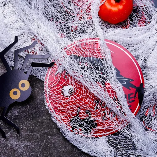 Miniatura 7 de Paquete de 4 paños espeluznantes de Halloween de tela espeluznante de tela suelta de gasa de gasa extraña para decoración de fiesta de Halloween