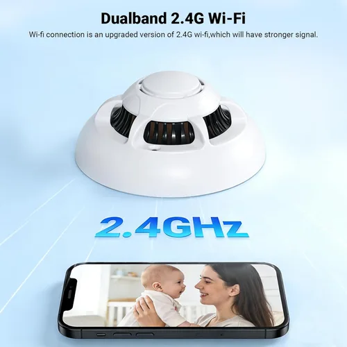 Miniatura 4 de Cámara oculta detector de humo HD 1080P cámara inalámbrica pequeña cámara de niñera para cámaras de seguridad para el hogar, bebé/mascota/niñera