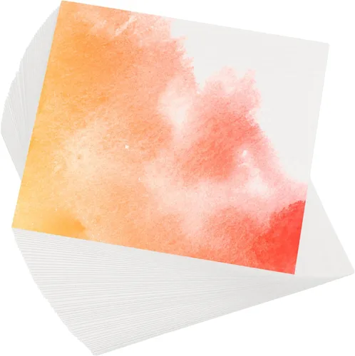 PATIKIL 100 piezas de papel de acuarela de algodón puro de 140 lb/300 GSM, papel de pintura para colorear de agua, pintura de arte, acuarela,