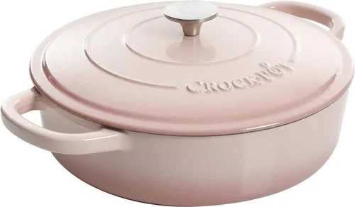 Miniatura 14 de Crock Pot Artisan - Cacerola de hierro fundido esmaltado con tapa, 5 cuartos de galón, azul aguamarina