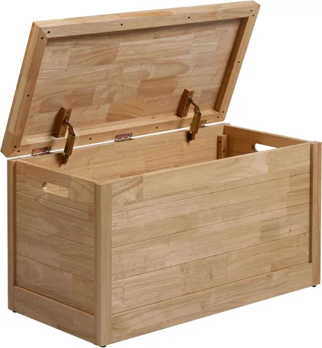Miniatura 13 de eHemco Baúl de almacenamiento de mimbre de jacinto de agua resistente con marco de metal, 30 x 17.5 x 17.5 pulgadas, marrón lavado