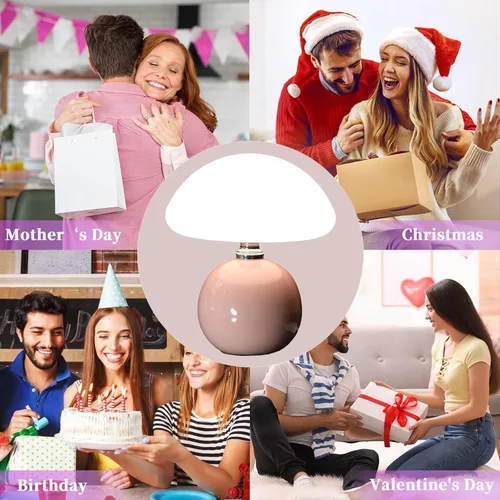 Miniatura 7 de Lámpara de hongo para dormitorio, sala de estar, lámparas de mesa de hongos para mesitas de noche, lámpara de mesa pequeña de escritorio de 3