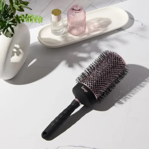 Miniatura 2 de L'ANGE HAIR VolumePro - Cepillo redondo iónico de cerámica extralargo, negro, para secado con secado, rizado y peinado, añade volumen, reduce