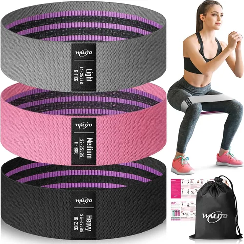 Miniatura 10 de WALITO Bandas de Resistencia para Entrenamiento, Bandas de Ejercicio de Tela para Piernas y Glúteos, Bandas de Entrenamiento para Mujeres y Hombres