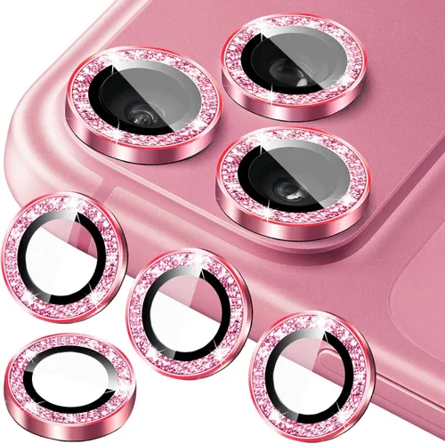 Miniatura 16 de Protector de lente de cámara compatible con iPhone 11, 11 Mini, 11 Pro y iPhone 11 Pro Max (paquete de 3 + 1), purpurina brillante, funda de cámara