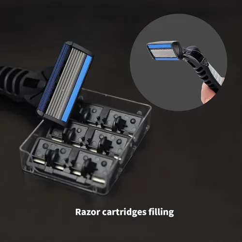 Miniatura 4 de Recambios de 6 cuchillas para hombre, cartuchos de afeitar de 6 cuchillas con tira lubricante, ofrece un afeitado limpio y cerrado, 18