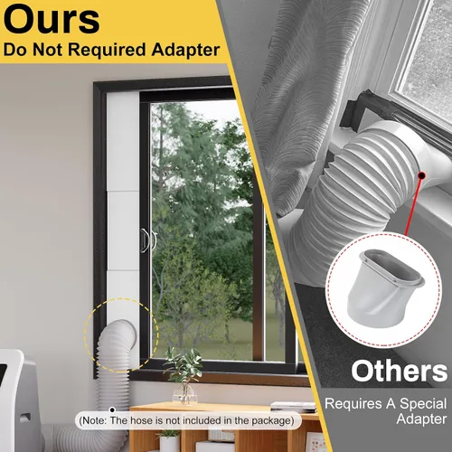 Miniatura 5 de Kit de aire acondicionado portátil para puerta corrediza, paquete de 6 rejillas de ventilación de puerta de CA, longitud máxima ajustable, kit