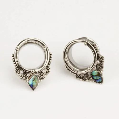 Miniatura 3 de KUBOOZ(1 Pair Popular Sea-shell Stainless-steel Ear Plugs Tunnels Gauges Stretcher Piercings