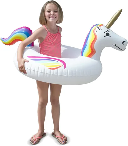 Miniatura 4 de GoFloats Flotador de piscina de unicornio para fiesta, balsas inflables, adultos y niños