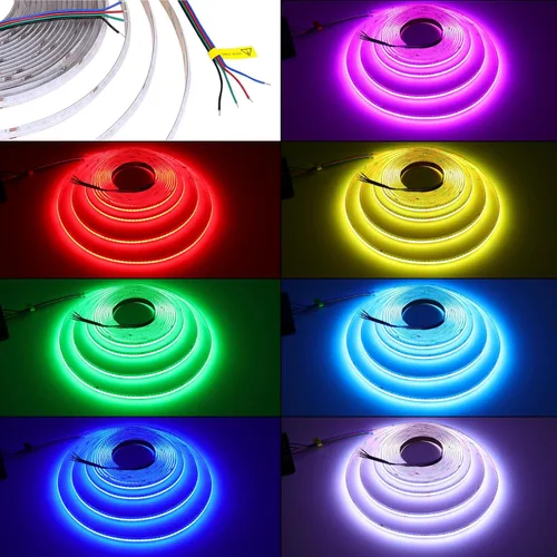 Miniatura 8 de GOMING Tira de luz LED COB RGB de 24 V, 32.8 pies, 576 LEDs/M, flexible, alto brillo, 14 W/M, brillo uniforme IP20, sin impermeable, cinta de luces