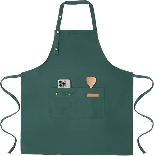 Miniatura 15 de Tosewever Delantales de Arte para Mujeres Pintura Cerámica Horneado, Delantal de Cocina con Correas de Hebilla para Hombres con Bolsillos para Chef