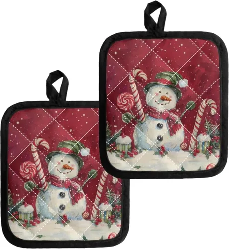 Miniatura 29 de Juego de soportes para macetas de flores rojas de pollo blanco y negro, resistentes al calor, almohadillas calientes para horno, antideslizantes