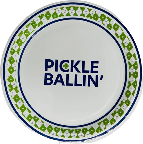 Miniatura 2 de Twerp Platos y servilletas de fiesta de pickleball - Suministros de fiesta para Pickle Ball - Juego de 10