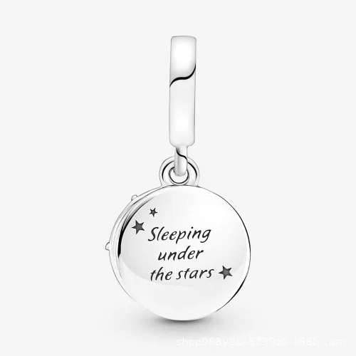 Miniatura 4 de Acampar cielo nocturno doble colgante encanto 925 colgante de plata esterlina, joyería niña cuentas regalos para mujeres pulsera y collar A0109