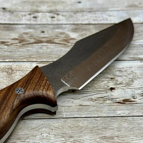 Miniatura 4 de Cuchillo de caza de hoja fija hecho a mano, cuchillo táctico de hoja N690 con funda de cuero y arrancador de fuego de magnesio, cuchillo táctico