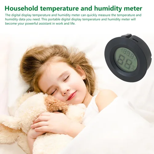 Miniatura 6 de 6-Pack Round Hygrometer Thermometer Digital Humidity Meter Indoor/Outdoor Humidity Monitor Reptile Hygrometer for Warehouse Greenhouse Humidors