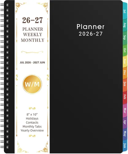 Miniatura 14 de Agenda mensual 2026-2027, calendario de 2 años 2026-2027, enero 2026 a diciembre 2027, 9 x 11 pulgadas, agenda de 24 meses con cubierta en relieve
