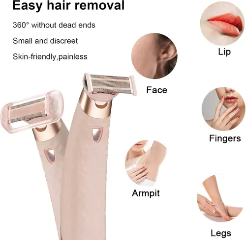 Miniatura 5 de 2 cabezales de repuesto LinMei Nu Shaver compatibles con Finishtouch Flawless Women Nu Razor con bolsa, 2 cepillos de limpieza Hoja de afeitar Nu