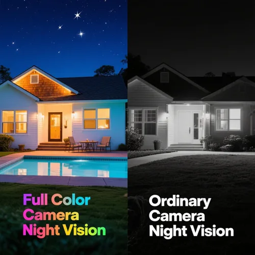 Miniatura 3 de Real HD Cámara domo de torreta IP PoE de visión nocturna a todo color de 4MP, gran angular de 0.110 in, H.265, cámara de seguridad CCTV al aire