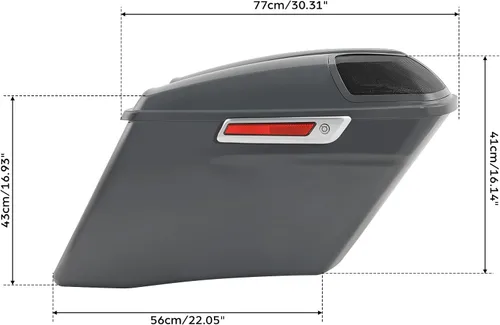 TCT-MOTORPARTS Alforjas rígidas extendidas de 4 pulgadas, color gris, aptas para Harley CVO Touring modelos FLT, FLHT, FLHTCU, FLHRC, Road King,