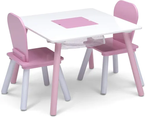 Miniatura 5 de Delta Children Set de juegos para niños pequeños de 4 piezas, Rosa/Blanco