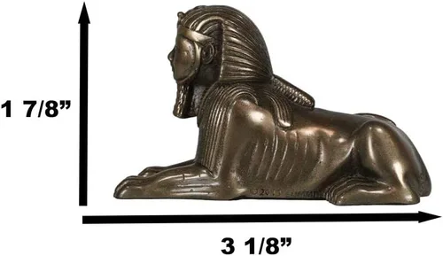 Miniatura 2 de Ebros Gift Monumento Histórico Egipcio Guardián Clásico Gran Esfinge de Giza en Bronce Sintético Figura Monolito en miniatura de 3 pulgadas