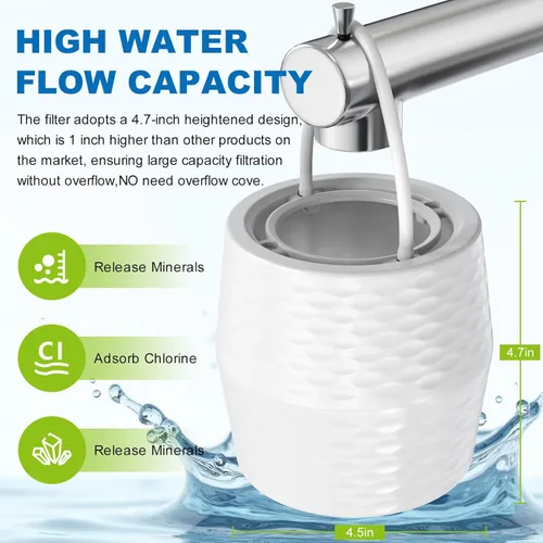 Miniatura 2 de Filtro de baño para bañera – Filtro de agua de baño KDF-55 para grifo de bañera, elimina la mayoría de cloro, plomo, fluoruro y metales pesados