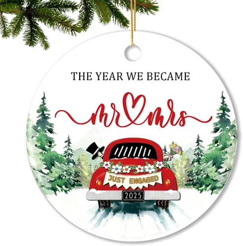 Miniatura 15 de Adorno de primera Navidad juntos 2025 para parejas, nuestra primera Navidad para él, ella, novio, novia, pareja casada, primer adorno de Navidad