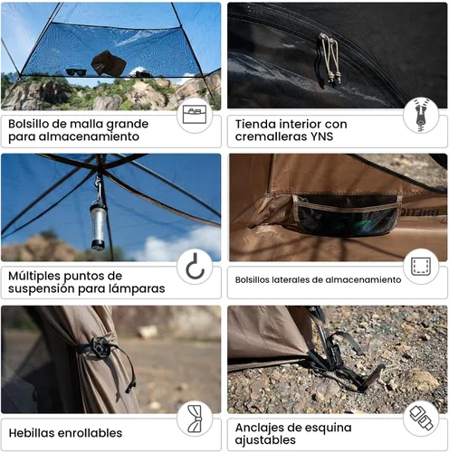 Miniatura 5 de OneTigris JOVIAN - Tienda de campaña para 4 personas, 3 estaciones, familiar, fácil de armar, para senderismo al aire libre con toldo exterior