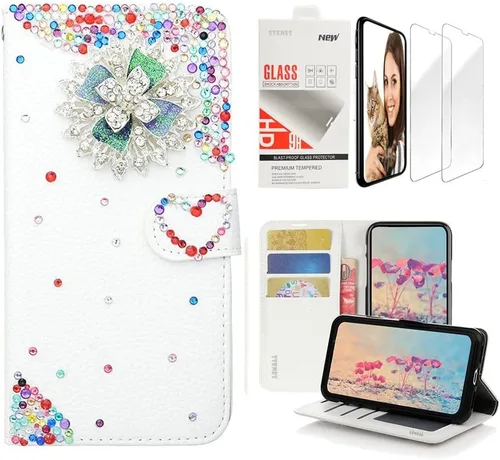 Miniatura 6 de Bling Wallet Case - SSBLDwSPSeries-16 - Funda de piel con correa para la muñeca y protector de pantalla (2 unidades)