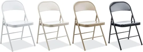 Miniatura 7 de Alera Alera Silla plegable acolchada de poliuretano, soporta hasta 250 libras, asiento negro, respaldo negro, base negra, 4 por caja
