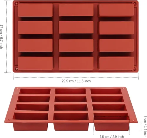 Miniatura 2 de JOERSH Molde de barra de granola, molde rectangular de silicona para barra de caramelo profundo para hornear barras energéticas de chocolate