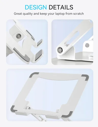 Miniatura 8 de SOUNDANCE - Soporte para laptop con base giratoria de 360°, elevador ergonómico para computadora para escritorio, altura ajustable multi-ángulo
