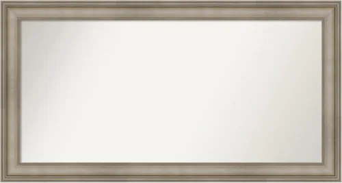 Miniatura 216 de Amanti Art Espejo de baño plateado para sobre el fregadero, 26 x 26 pulgadas, espejo cuadrado de plata antigua, marco de madera tradicional mediano
