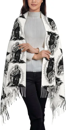 Miniatura 7 de TNIJWMG Bufanda Virgen María para mujer, chal suave para otoño e invierno, regalos católicos