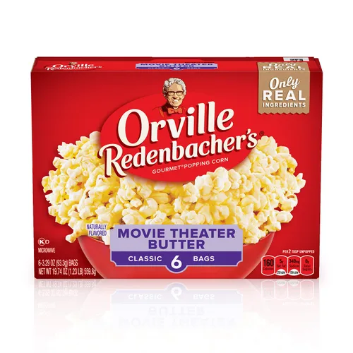 Miniatura 8 de Orville Redenbacher's Palomitas de maíz para microondas, sabor a mantequilla de cine, 0.11 onzas de fibra por porción, suministros nocturnos